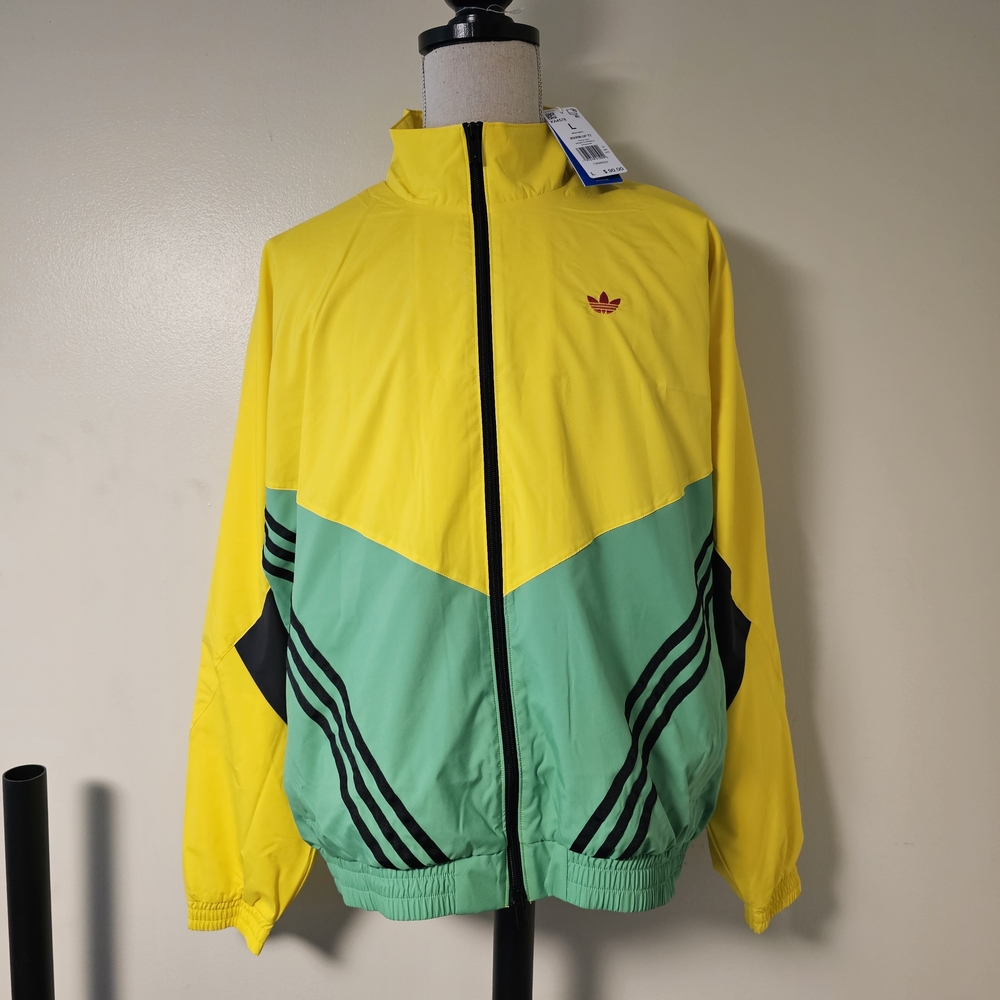 Adidas Originals Warm-Up Track Top Jacket KA4578 Green/Yellow Men's Large NWT